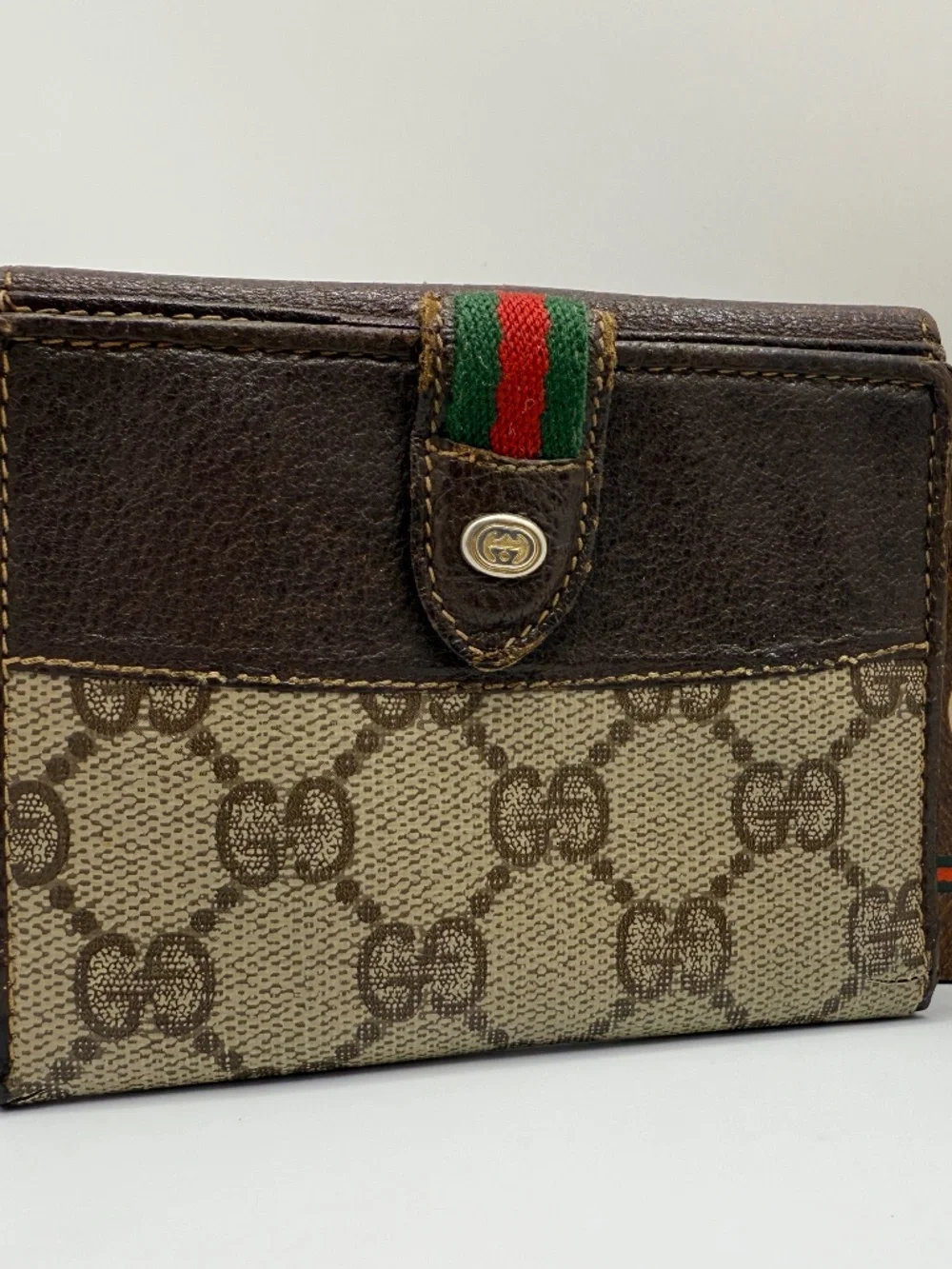 REGAL GUCCI GG MONOGRAM ANNIVERSARY COLLECTION GREEN & RED WEB STRIPE WALLET! - Picture 17 of 17